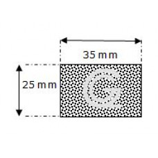 Rectangular sponge rubber cord | 20 x 35 mm| roll 25 meter